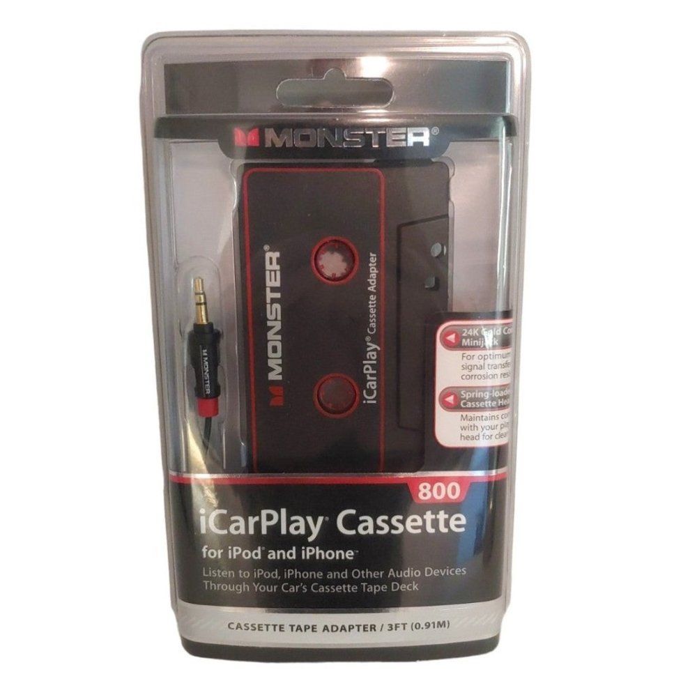 Monster iCarPlay 800 Cassette Adapter 800 NEW Sealed package